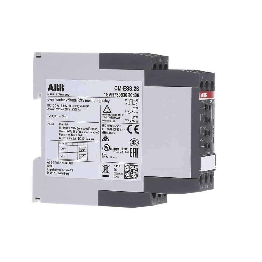 Однофазное реле контроля напряжения CM-ESS.2S ABB 1SVR730830R0400 - изображение 1