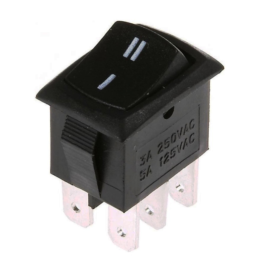 Переключатель черный ON-ON (3A 250VAC) DPDT 6P