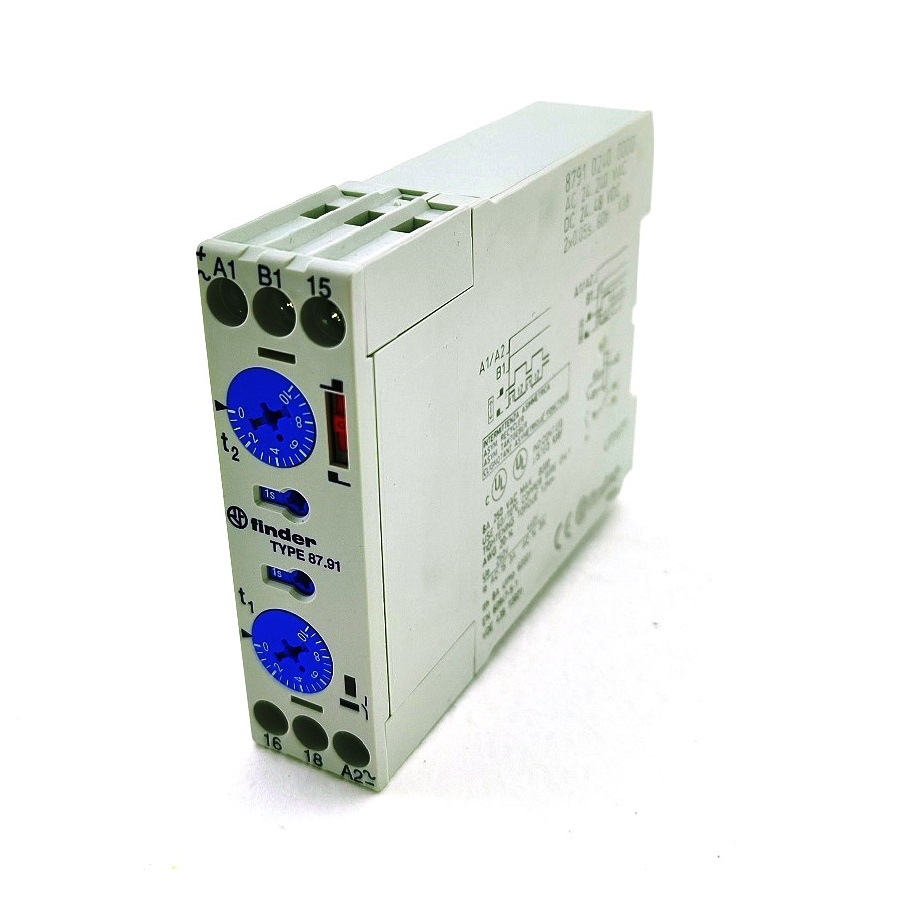 Модульный таймер Finder 8791 0240 0000 / 87.91.0.240.0000.PAS 8А 24…240VAC 24…48VDC 1 контакт CO