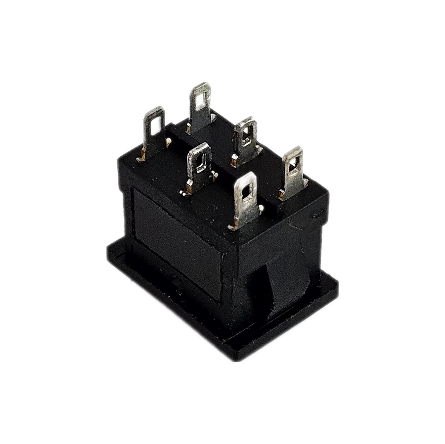 Клавишный переключатель KCD2-202/D KCD1-203-1-C6-B 6P нейтраль 6A 220V черный - изображение 1