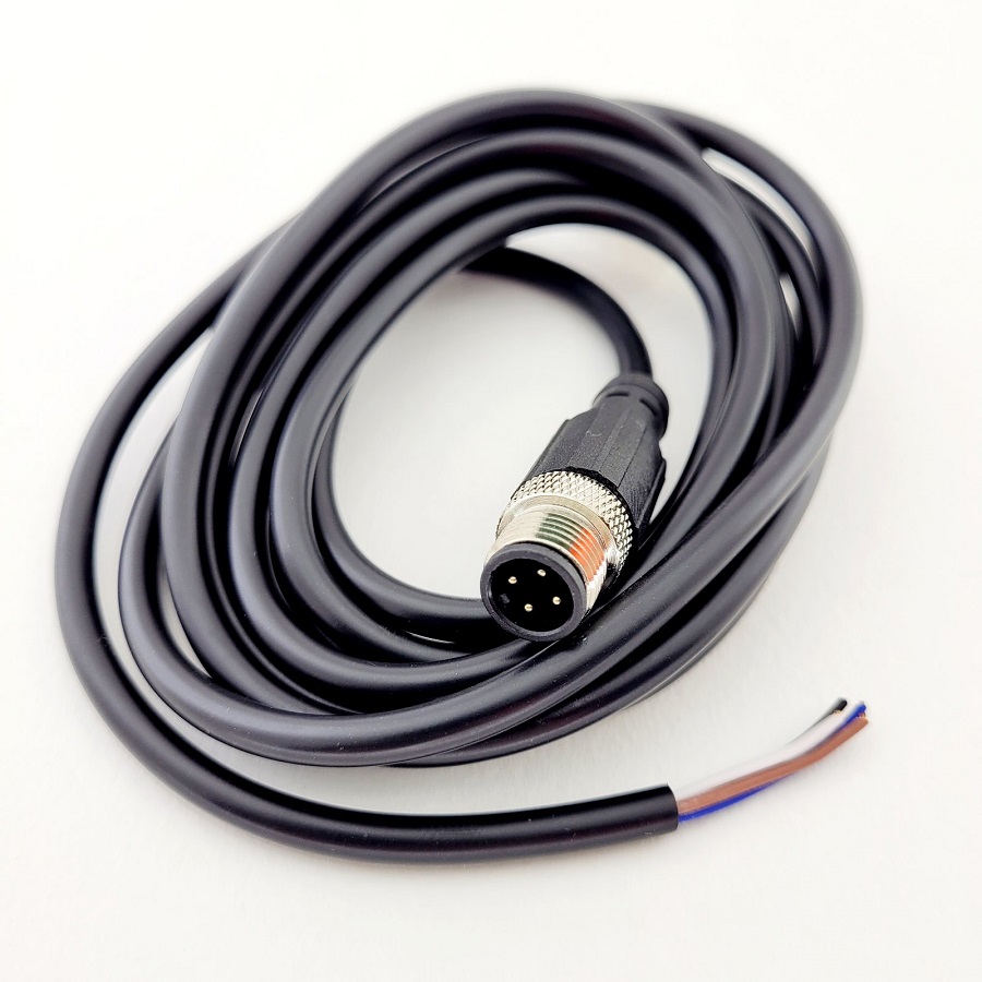 Водонепроницаемый разъём штекер M12 4pin + 2 м ПВХ кабеля