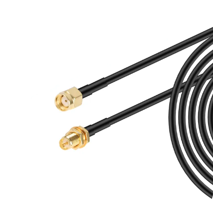 Удлинительный кабель для WiFi антенны RP SMA M to RP SMA F провод RG174 коаксиальный 2 метра