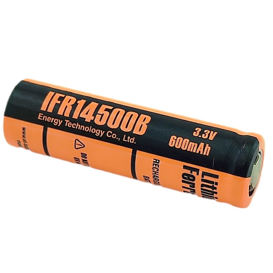Аккумулятор ET IFR14500B-FT 3.7v 600mah Li-Fe 3.3v
