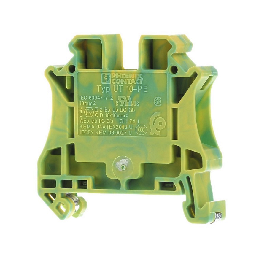 Заземляющая клемма UT 4-PE IEC 60947-7-2 3044102 желто-зеленая