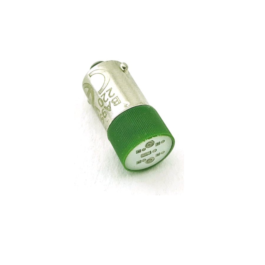 Лампа индикаторная BA9S LED 220V GREEN зеленый - изображение 1