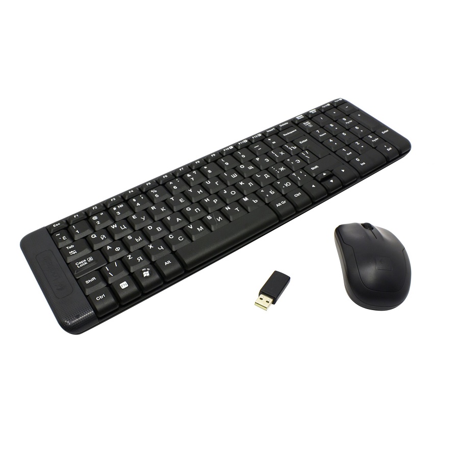 Комплект беспроводной клавиатура и мышь Logitech LOGITECH MK220 черный