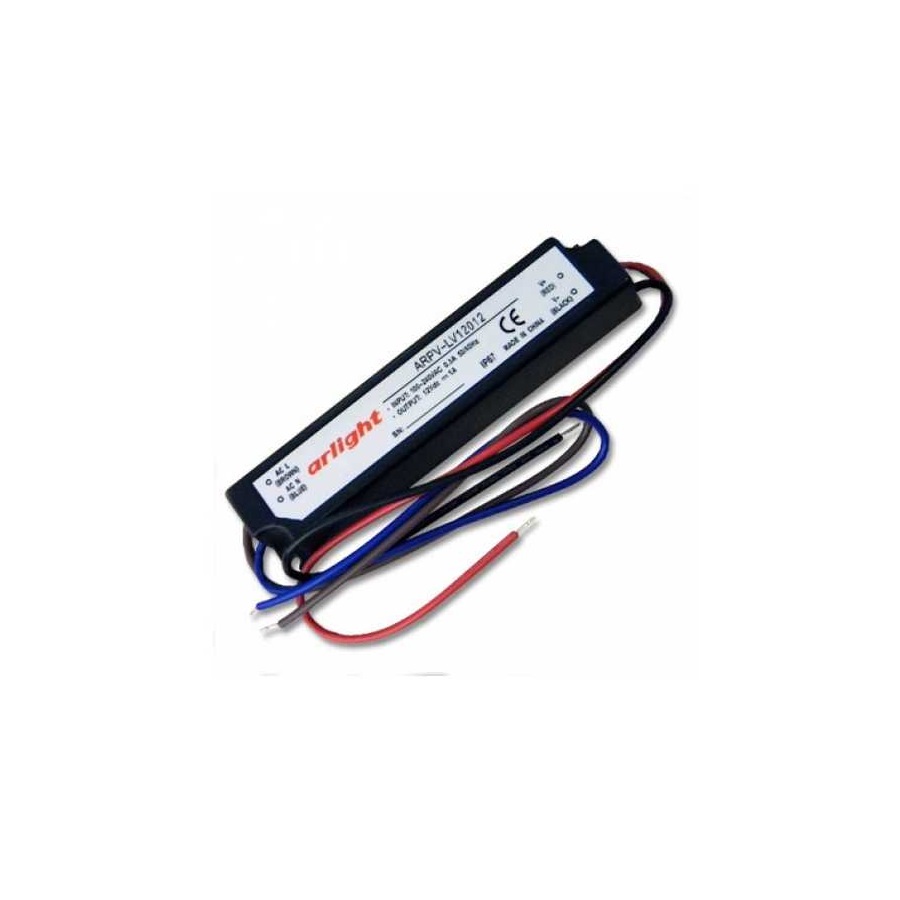 Блок питания IP67 12V 12W 1А 130х25х21мм