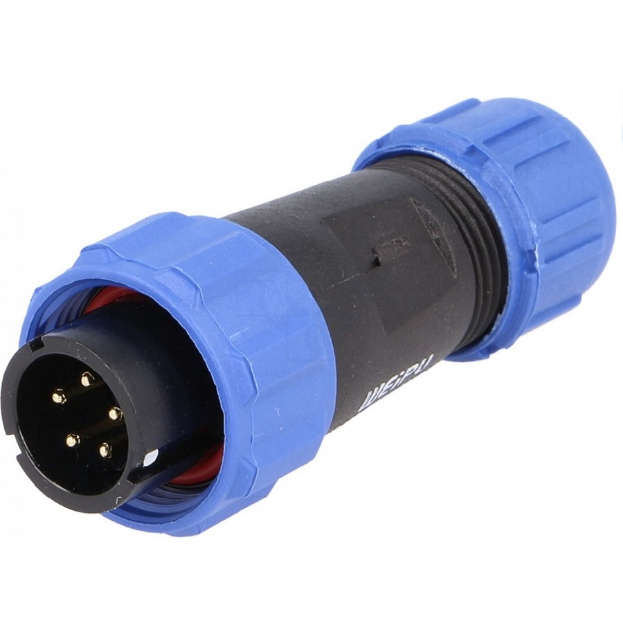 Разъем WEIPU OL1310/P5 5pin вилка на кабель с гайкой герметичный