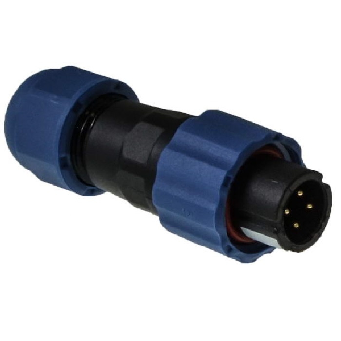 Разъем WEIPU OL1310/P4 4pin вилка на кабель с гайкой герметичный