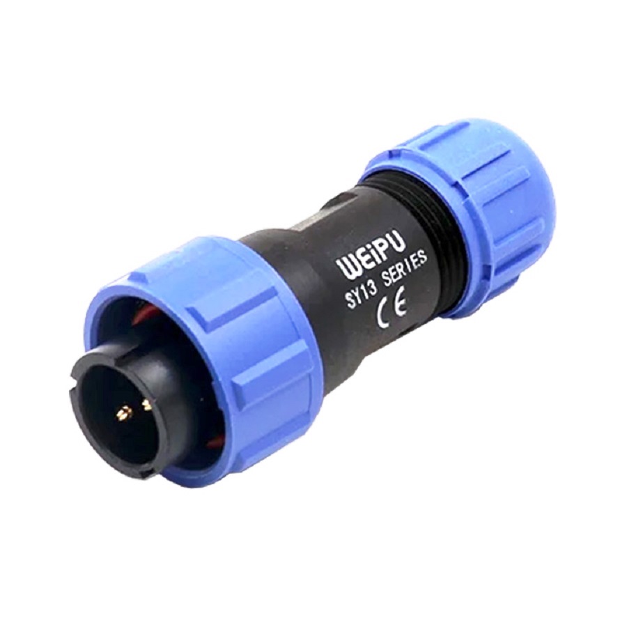 Разъем WEIPU OL1310/P2 2pin вилка на кабель с гайкой герметичный