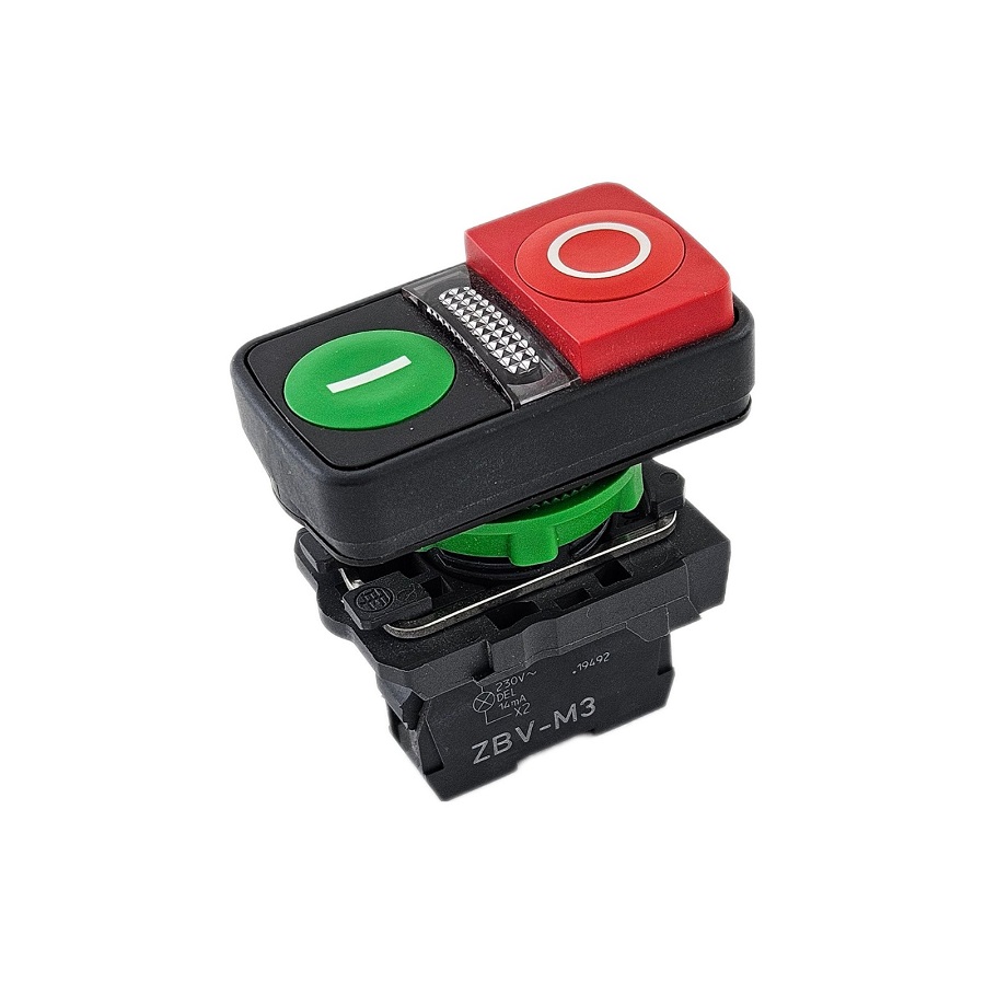 Кнопка двойная XB5AW73731M5 в сборе с подсветкой 22мм Schneider Electric - изображение 1