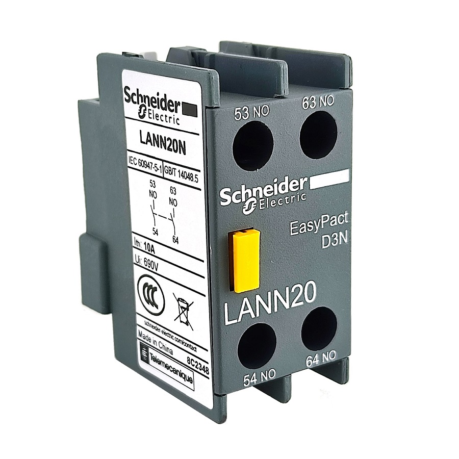 Блок контактный дополнительный LANN20N Schneider Electric 10A 690V 1NO + 1NO