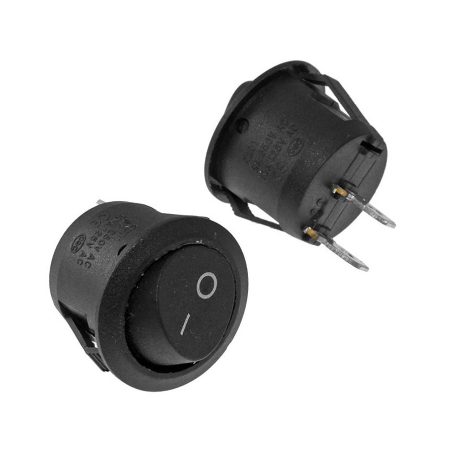 Переключатель клавишный KCD1-105 D-16.5 мм 2pin чёрный
