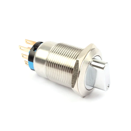 Металлический слаботочный поворотный переключатель 19мм двухпозиционный с подсветкой