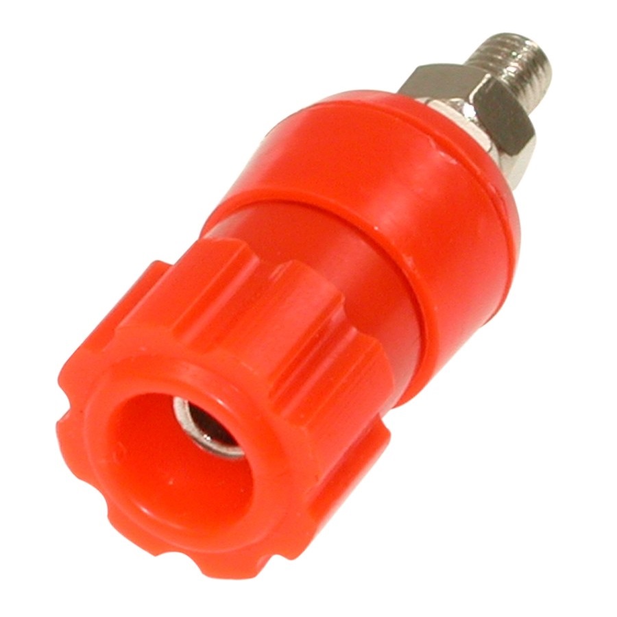 Разъем BP-121 красный на панель (гнездо)