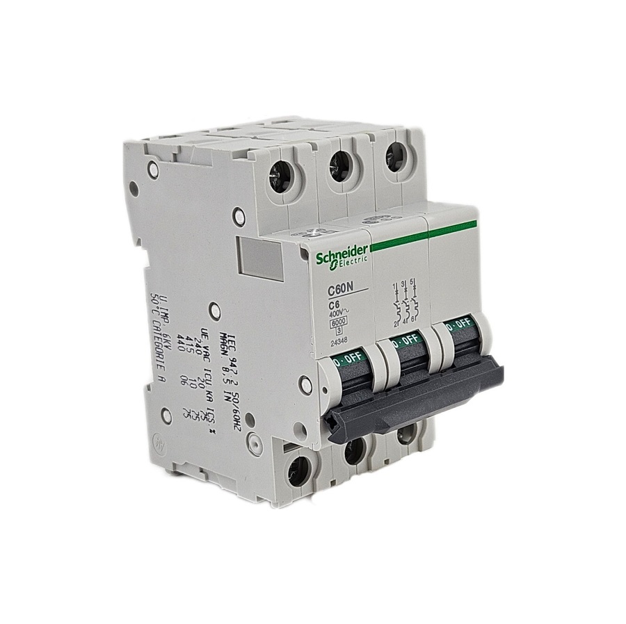 Автоматический выключатель 3-полюсный 6A C60N C6 Schneider Electric 24348