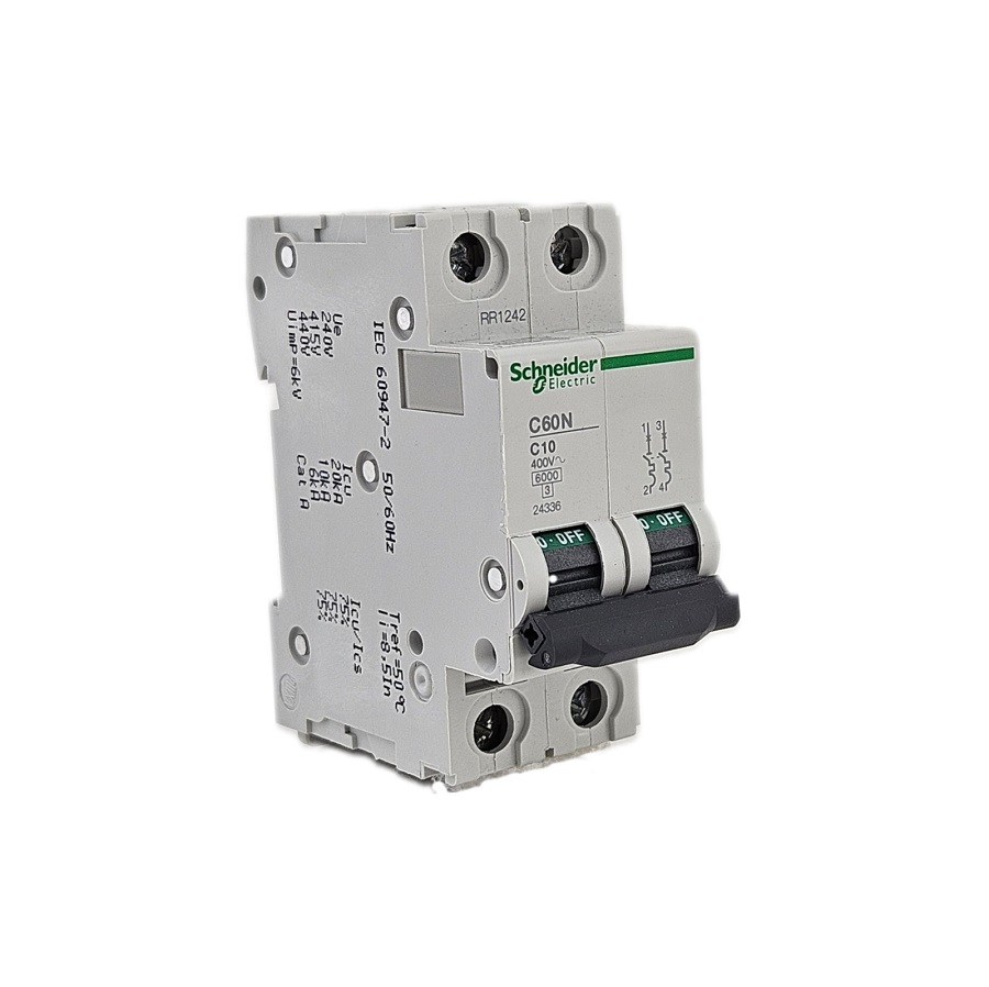 Автоматический выключатель 2-полюсный 10A C60N C10 Schneider Electric 24336