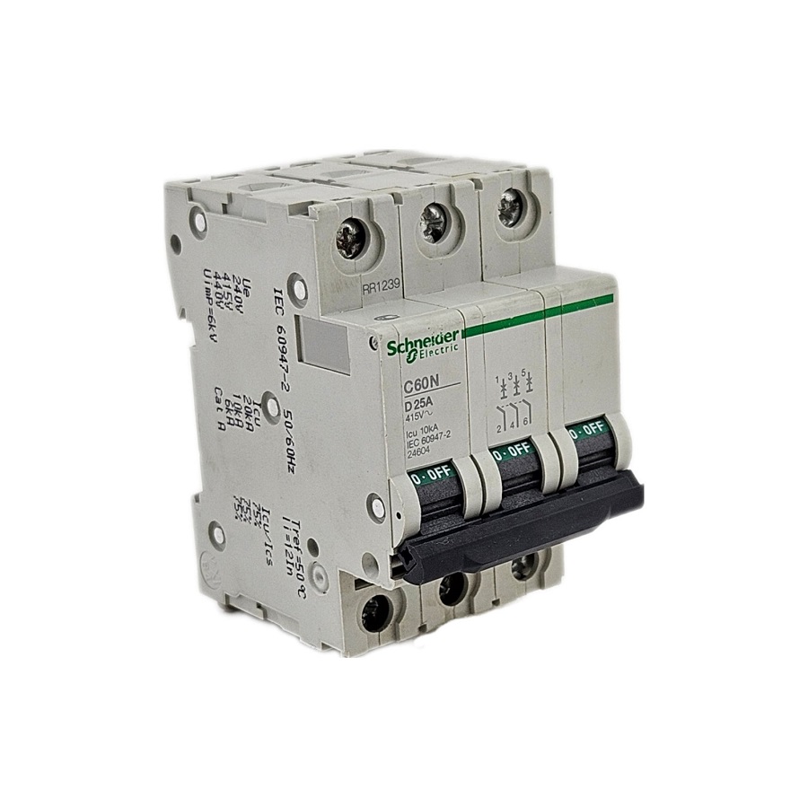 Автоматический выключатель 3-полюсный 25A C60N D25A Schneider Electric 24604