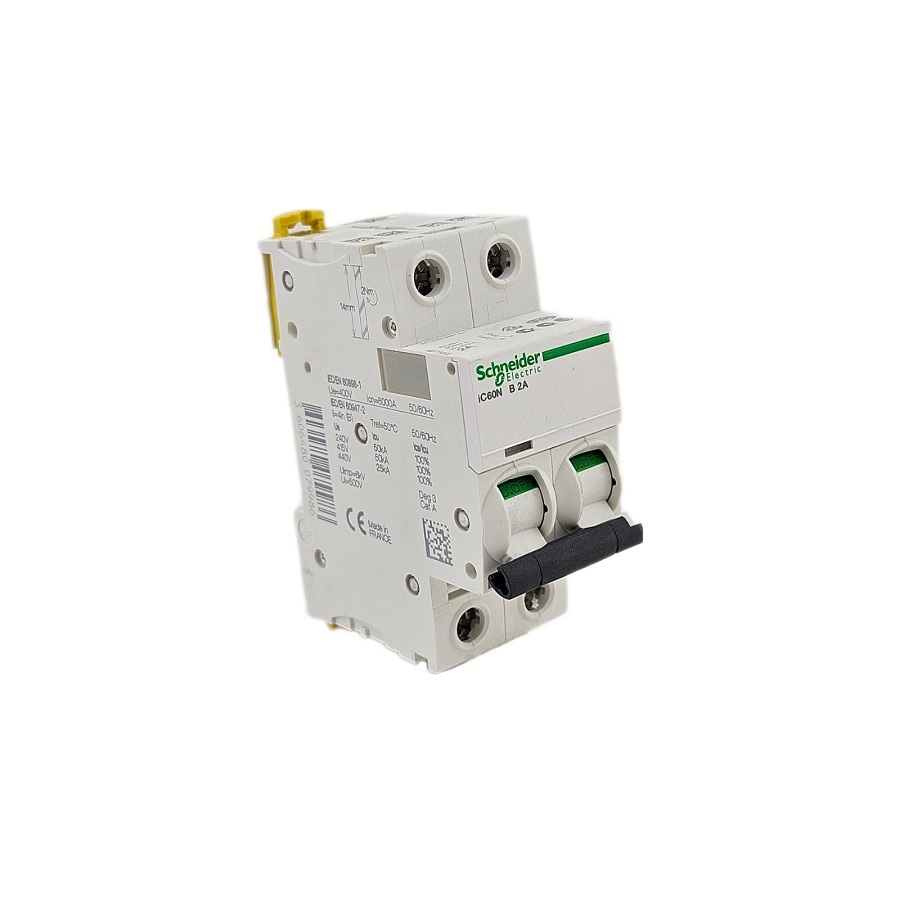 Автоматический выключатель 2-полюсный 2A IC60N B2A Schneider Electric A9F73202