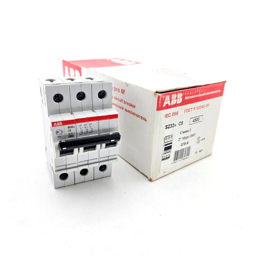 Выключатель автоматический модульный ABB 3p C SH203 S233 6А 2CDS243001R0064