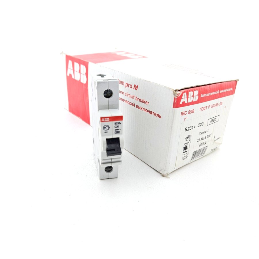 Выключатель автоматический модульный ABB 1p C SH201 S231 20А 2CDS241001R0204