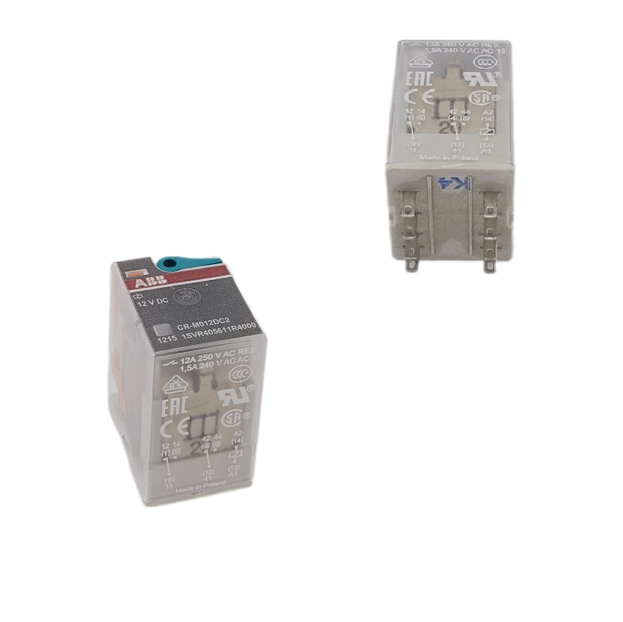 Реле промежуточное ABB CR-M012DC2 12B DC 12A 1srv405611r4000 2 переключающих контактов - изображение 1