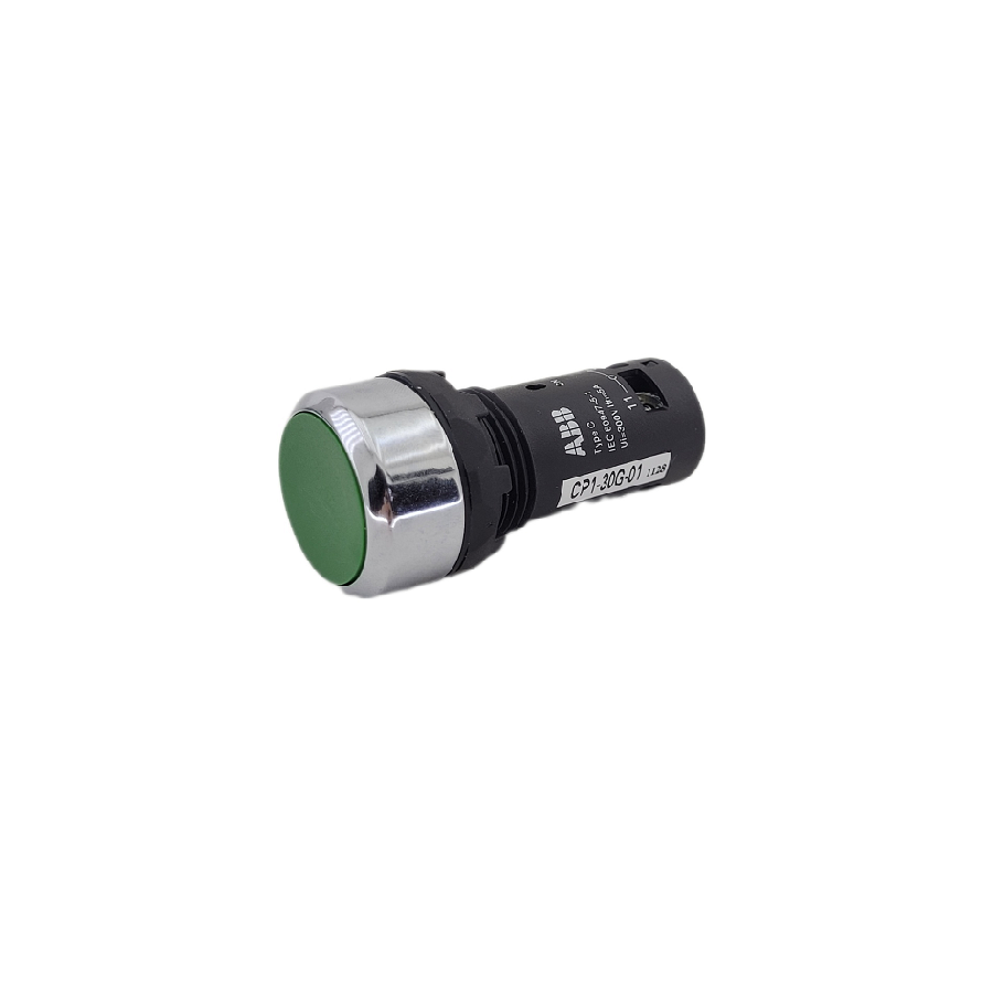 Выключатель кнопочный ABB CP1-30G-01 зеленый 1HO ,без фиксации COS 1SFA619100R3012