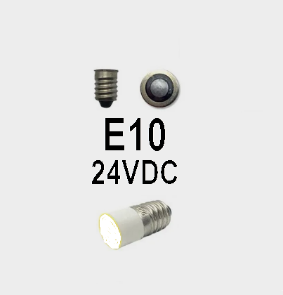 Лампа индикаторная E10 LED 24VDC WHITE белая - изображение 1