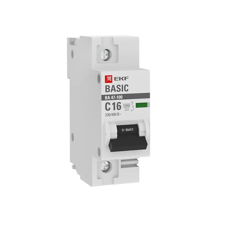 Автоматический выключатель EKF Basic ВА47-100 1P 16А 10kA