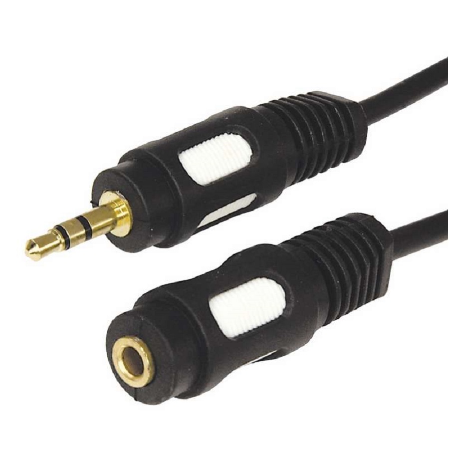 Шнур штекер 3,5 стерео - гнездо 3,5 стерео GOLD ALENCOM 5м