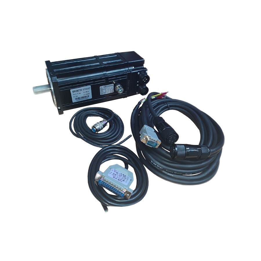 Серводвигатель с тормозом 90ST-M02430Z1 220V 750W 4 коммутационных кабеля в комплекте