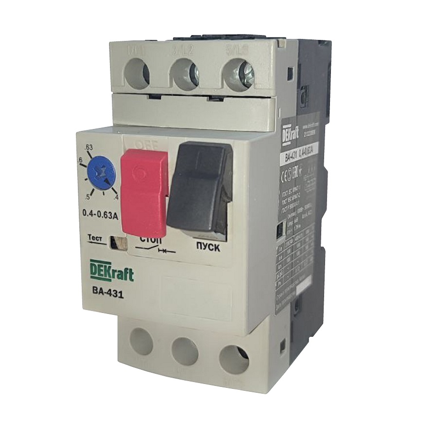 Автоматический выключатель двигателя DEKraft BA431-0.4A-0.63A BA-431 21223DEK