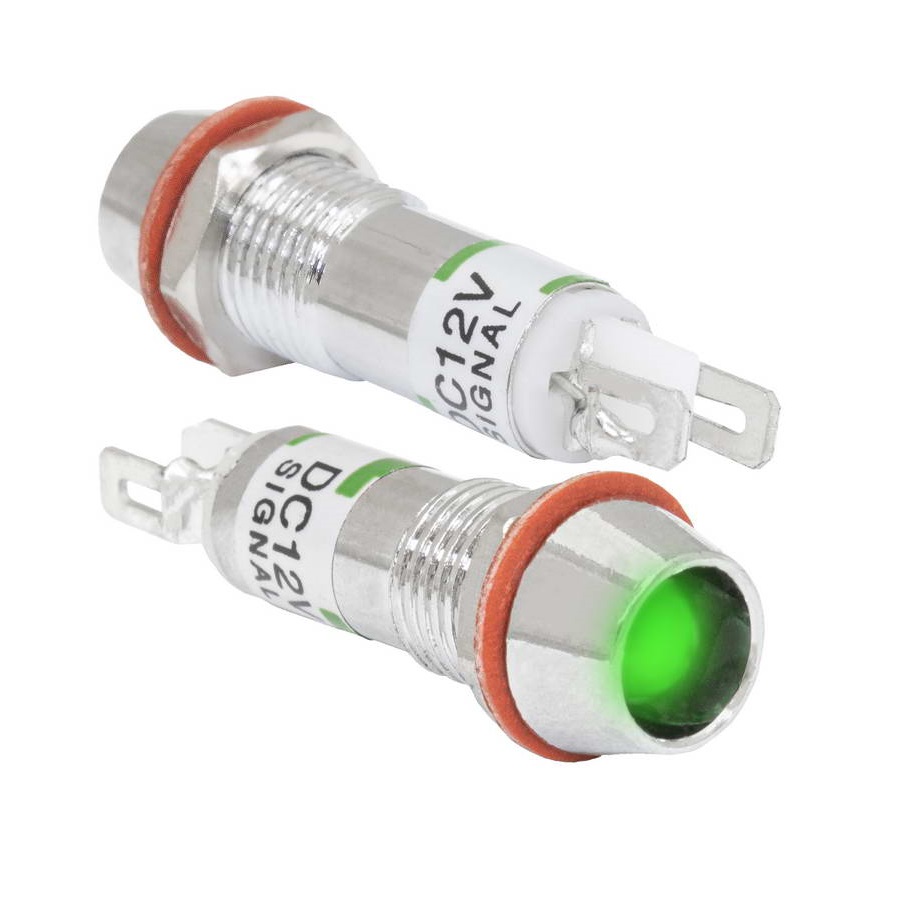 Светодиодный индикатор в корпусе L-615-G 12v 8мм Зеленый