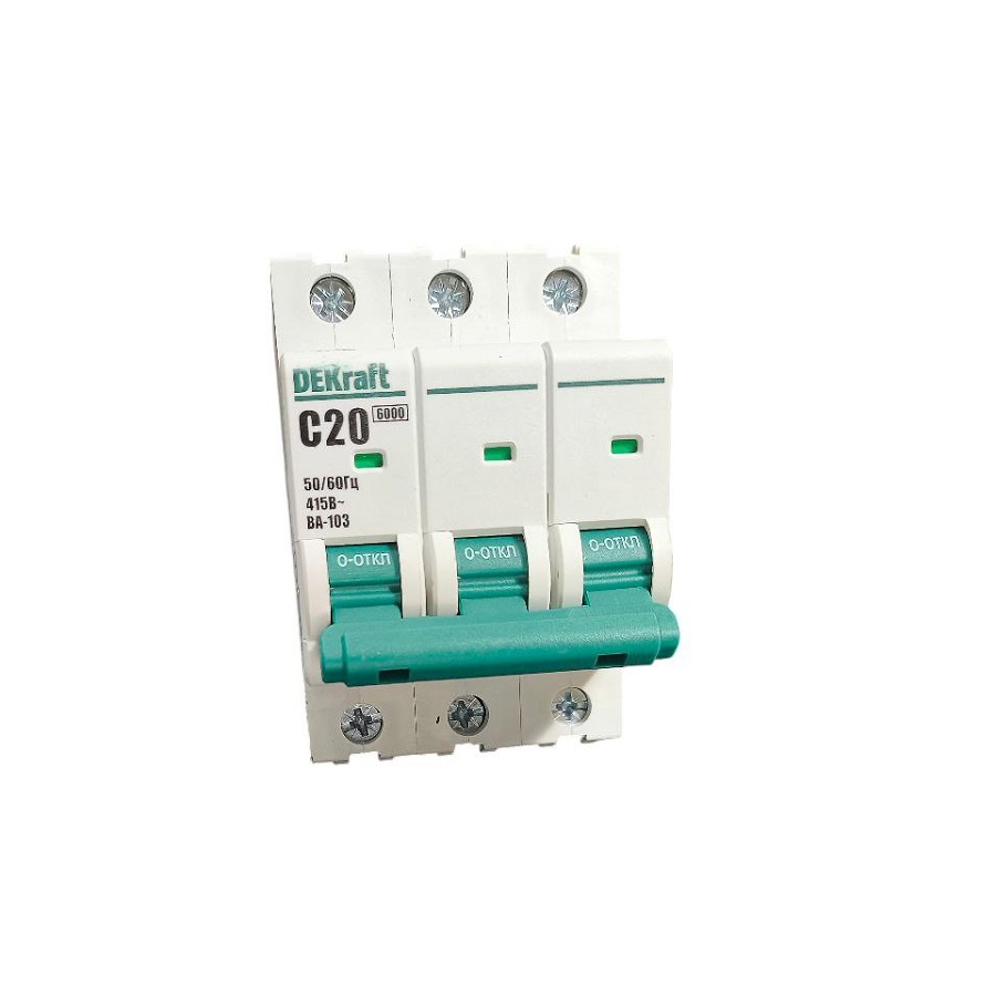Автоматический выключатель DEKraft BA103-3P-020A-C BA-103 3P 20A тип C 12082DEK