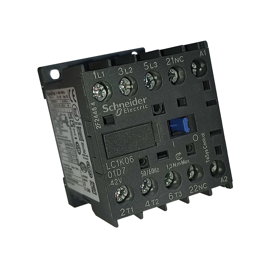 Контактор Schneider Electric LC1K0601D7 K 3P, 6А, NО, 42V 50/60Гц винтовой зажим.