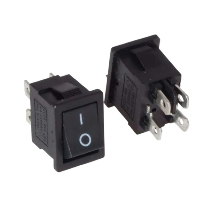 Переключатель ON-OFF (6A 250VAC) DPST 4P MRS-201A-2C3 (черный)