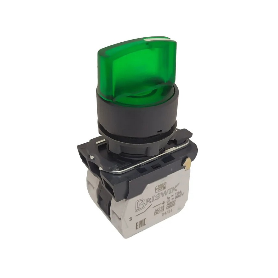 Переключатель Briswik КПЕ 1611 -РЛ 24В зеленый IP65 УХЛ2 10А 1но+1нз aB-XB-5Ai-3321