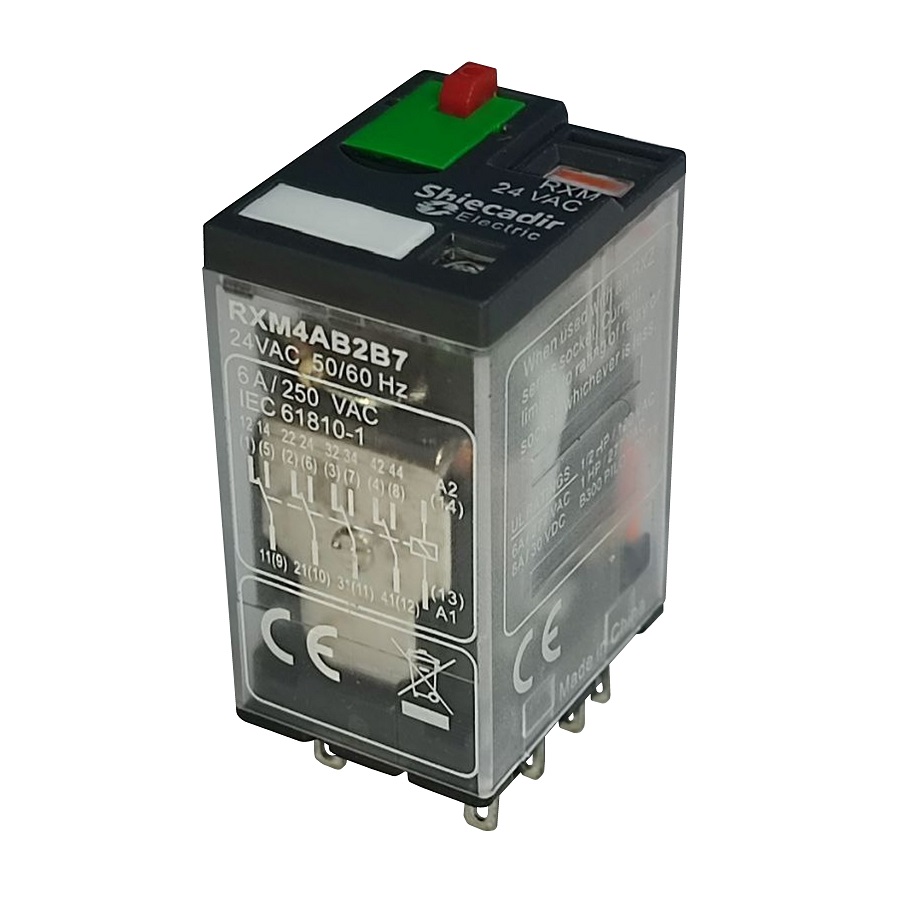 Реле RXM4AB2B7 6A 24VAC 14pin