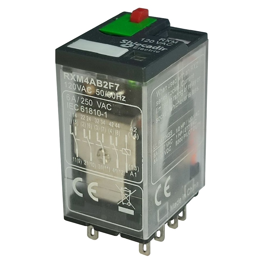 Реле RXM4AB2F7 6A 120VAC 14pin