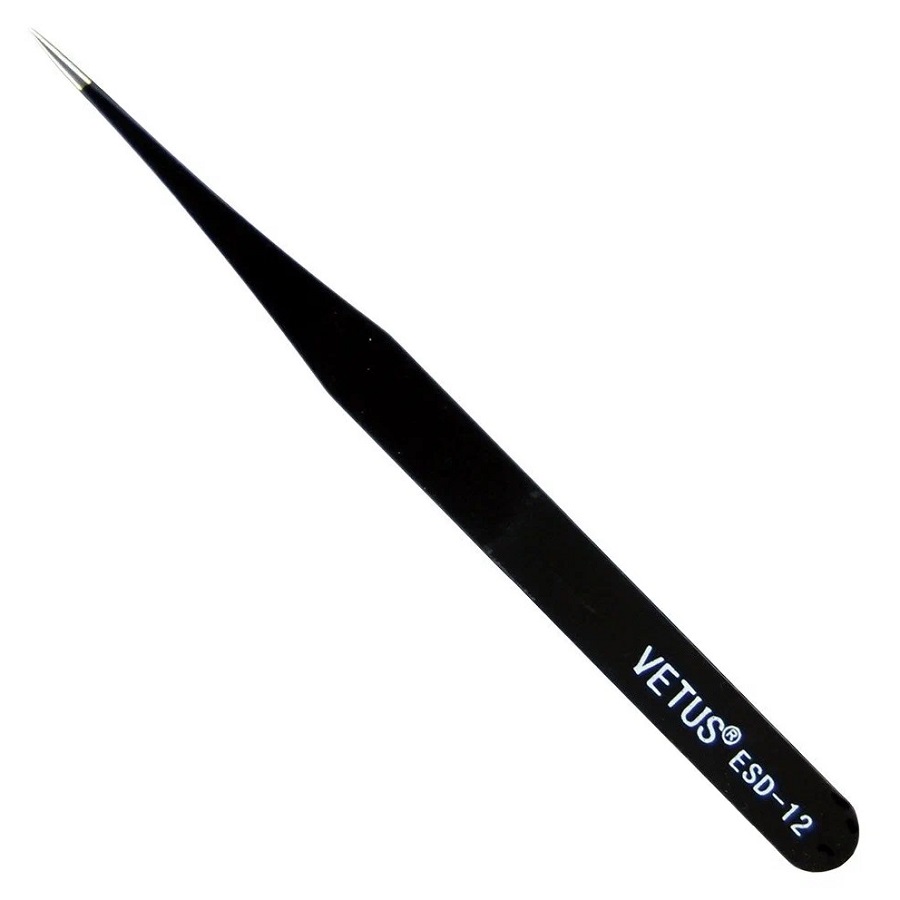 Пинцет металлический Прямой TWEEZER VETUS ESD-12 135мм Острые кончики