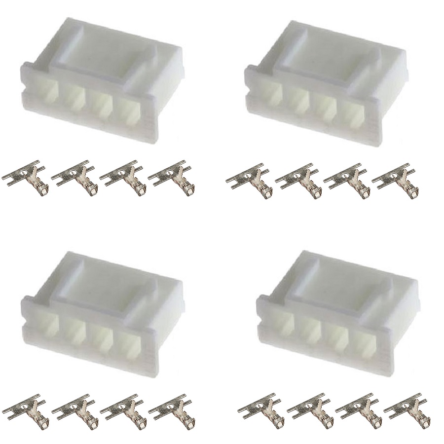 Комплект 4 Корпуса разъема JST-4S XHP-4 + 16 наконечников JST SXH-001T-P0.6