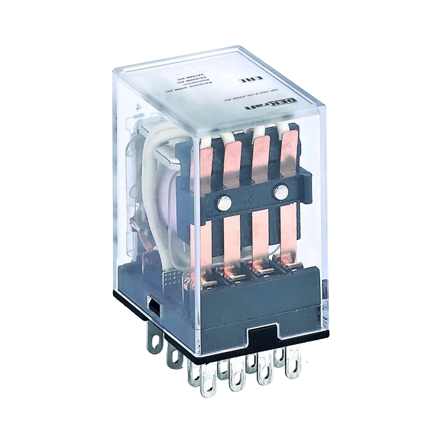 Промежуточное реле DEKraft ПР-102 23830DEK, 4 контакта, 3 А, 230 В AC, LED
