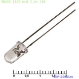 Светодиоды выводные 5RHRWC 800mcd 2.3v