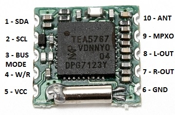 Радио, ТВ, УНЧ, часы AR1010 (TEA5767) FM Radio Module +digit
