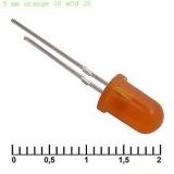 Светодиод выводной 5mm Оранжевый / Orange 1 штука - изображение 1