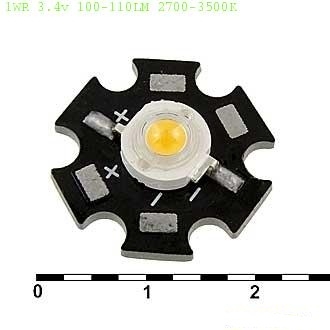 Светодиоды мощные 1WR 3.4V 90-100LM 2700-3500K