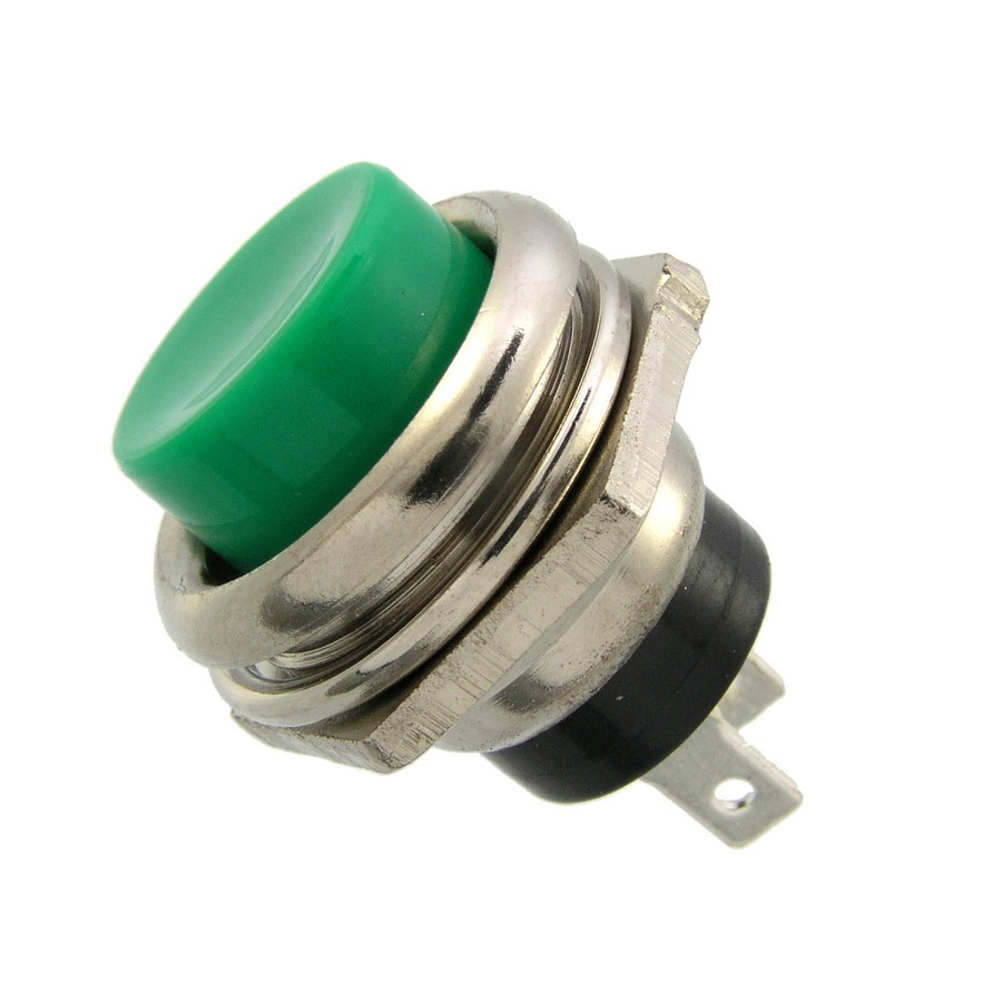 Переключатель кнопочный PBS-26B off-(on) зеленый