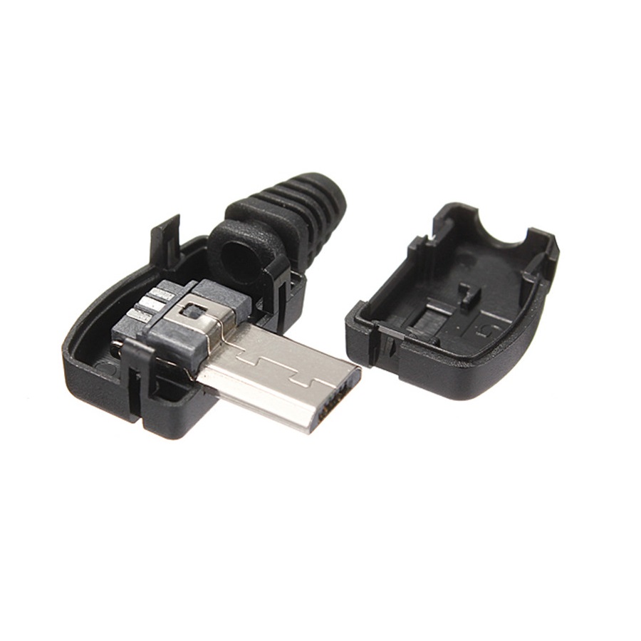 Разъём MicroUSB 5pin угловой на провод
