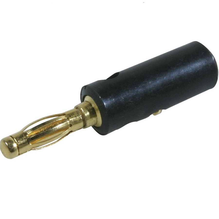Штекер-банан черный 10-0015 GOLD BP-214