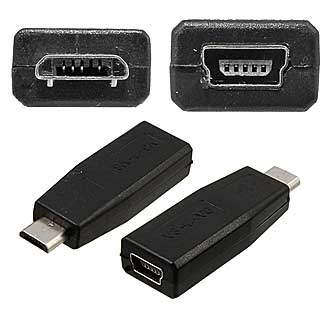 Разъёмы переходные Mini USB-F to micro USB-M